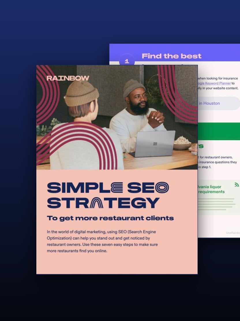 Rainbow's Simple SEO Strategy guide for restaurant insurance agents